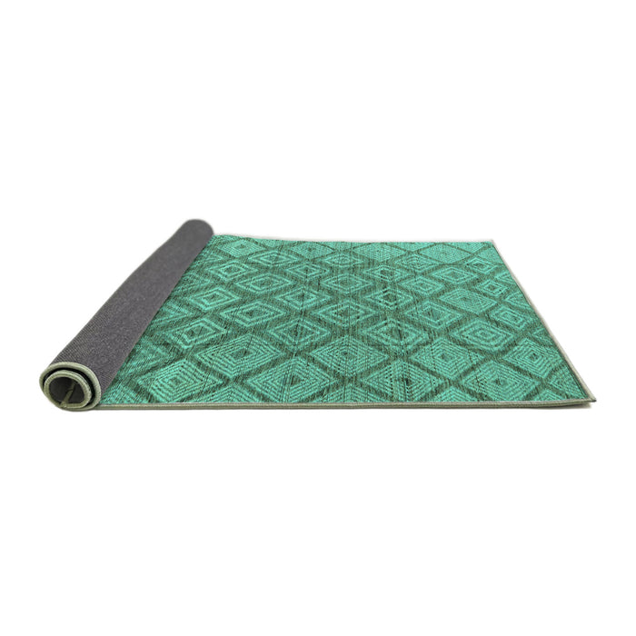 Sideview of Abstract Turquoise Modern Rug, abs4993turq