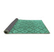 Sideview of Abstract Turquoise Modern Rug, abs4993turq