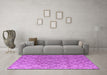 Machine Washable Abstract Purple Modern Area Rugs in a Living Room, wshabs4993pur