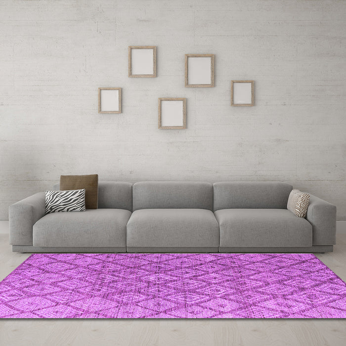 Machine Washable Abstract Purple Modern Area Rugs in a Living Room, wshabs4993pur