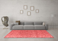 Machine Washable Abstract Red Modern Rug, wshabs4993red