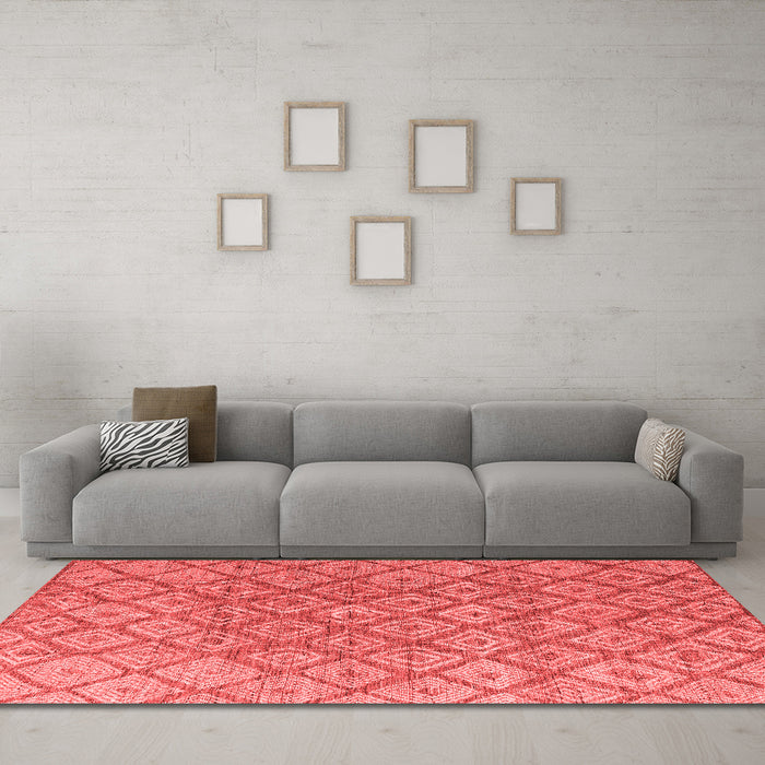 Modern Red Washable Rugs