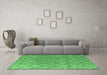 Machine Washable Abstract Emerald Green Modern Area Rugs in a Living Room,, wshabs4993emgrn