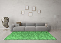 Machine Washable Abstract Emerald Green Modern Rug, wshabs4993emgrn