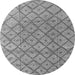 Round Abstract Gray Modern Rug, abs4993gry