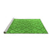 Sideview of Machine Washable Abstract Green Modern Area Rugs, wshabs4993grn