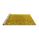 Sideview of Machine Washable Abstract Yellow Modern Rug, wshabs4993yw