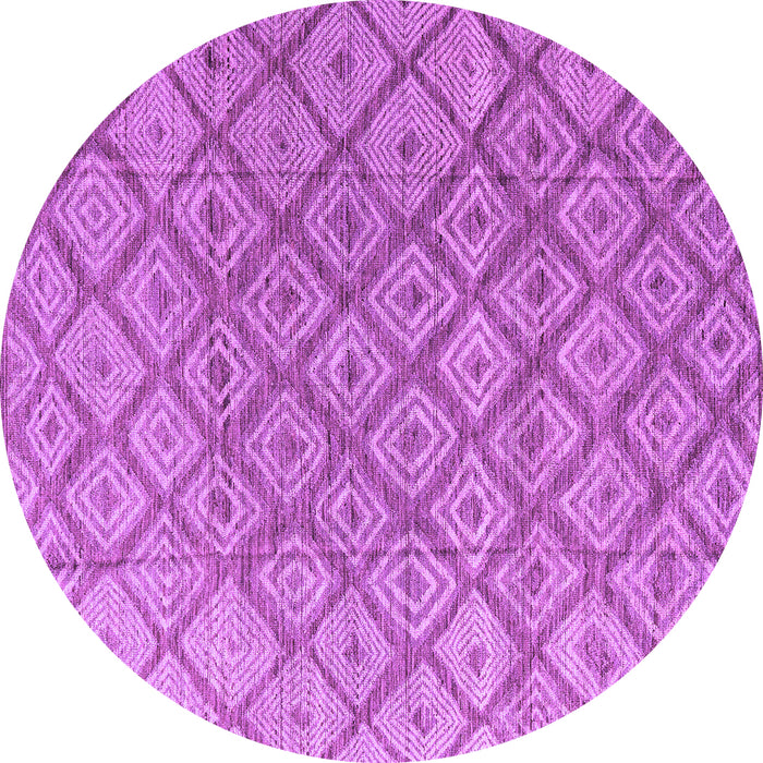 Round Abstract Purple Modern Rug, abs4993pur