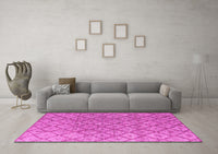 Machine Washable Abstract Pink Modern Rug, wshabs4993pnk