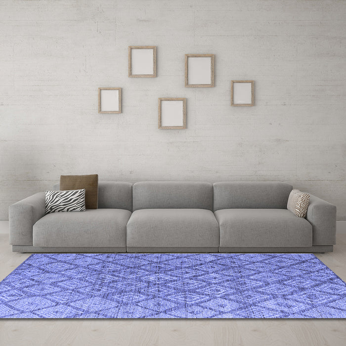 Machine Washable Abstract Blue Modern Rug in a Living Room, wshabs4993blu