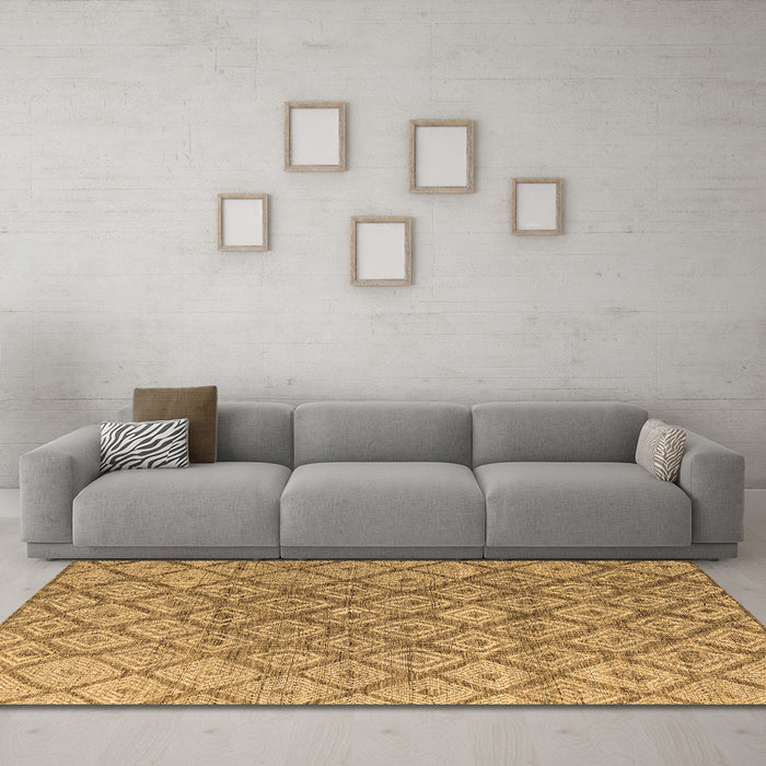 Machine Washable Abstract Brown Modern Rug in a Living Room,, wshabs4993brn