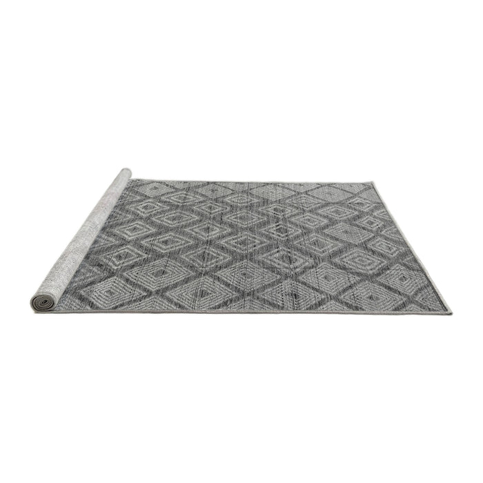 Sideview of Machine Washable Abstract Gray Modern Rug, wshabs4993gry