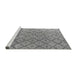 Sideview of Machine Washable Abstract Gray Modern Rug, wshabs4993gry