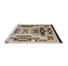 Sideview of Machine Washable Abstract Coffee Brown Rug, wshabs4994