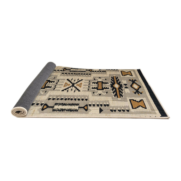 Sideview of Abstract Coffee Brown Modern Rug, abs4994