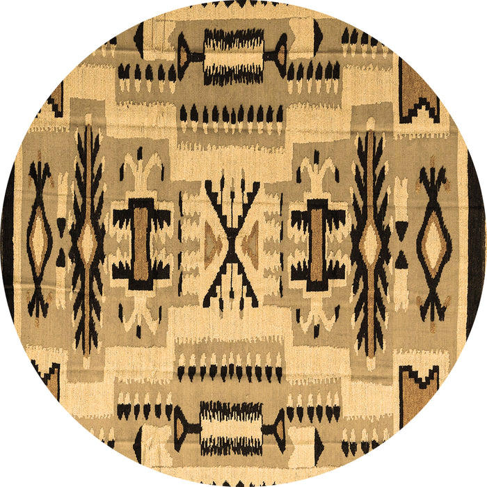 Round Machine Washable Abstract Brown Modern Rug, wshabs4994brn
