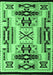 Machine Washable Abstract Emerald Green Modern Area Rugs, wshabs4994emgrn