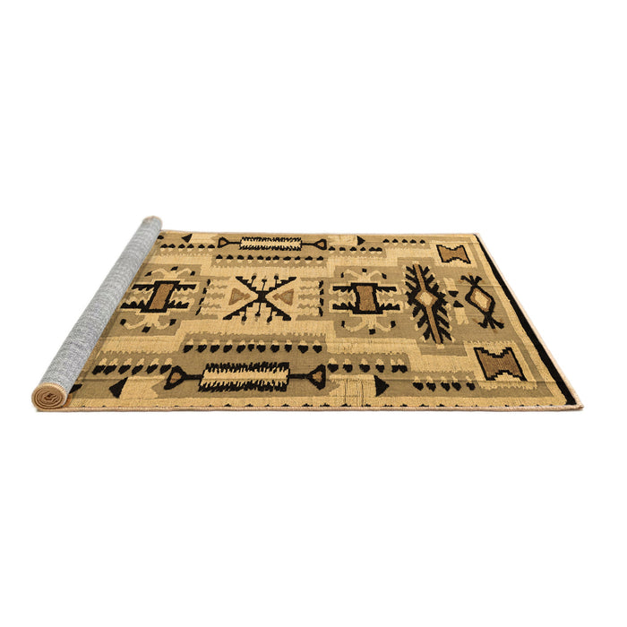 Sideview of Machine Washable Abstract Brown Modern Rug, wshabs4994brn