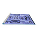 Sideview of Machine Washable Abstract Blue Modern Rug, wshabs4994blu