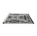 Sideview of Machine Washable Abstract Gray Modern Rug, wshabs4994gry