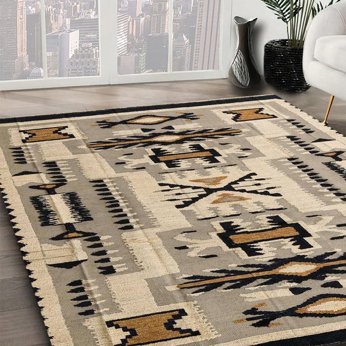 Machine Washable Abstract Coffee Brown Rug in a Family Room, wshabs4994