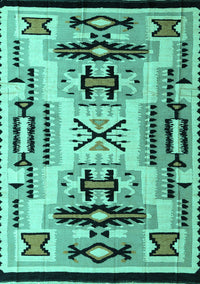 Abstract Turquoise Modern Rug, abs4994turq