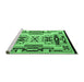 Sideview of Machine Washable Abstract Emerald Green Modern Area Rugs, wshabs4994emgrn