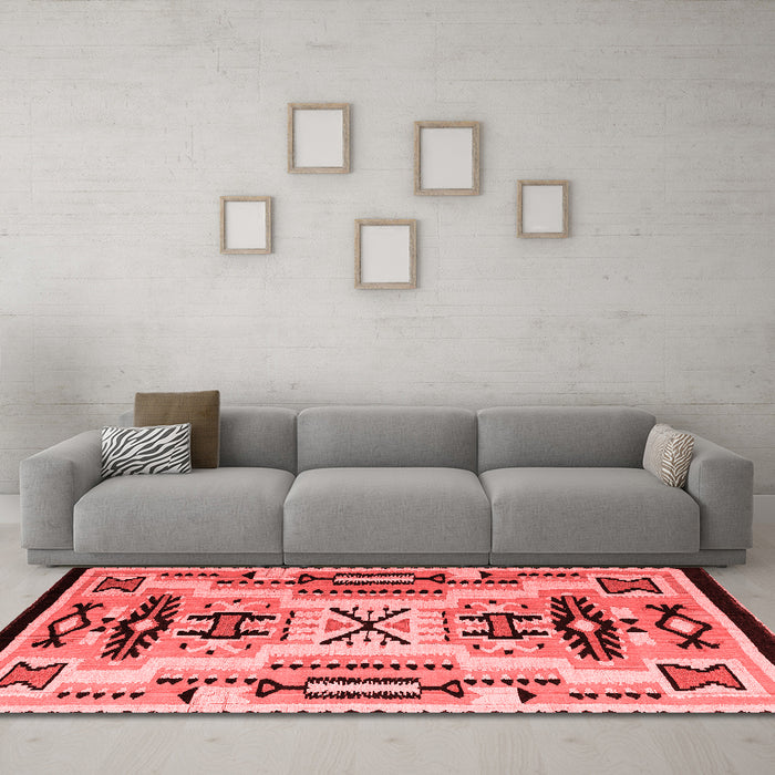 Modern Red Washable Rugs