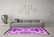 Machine Washable Abstract Purple Modern Area Rugs in a Living Room, wshabs4994pur