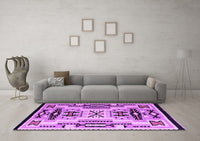 Machine Washable Abstract Purple Modern Rug, wshabs4994pur