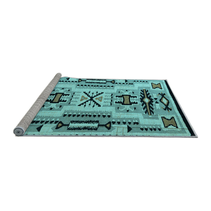 Sideview of Machine Washable Abstract Light Blue Modern Rug, wshabs4994lblu