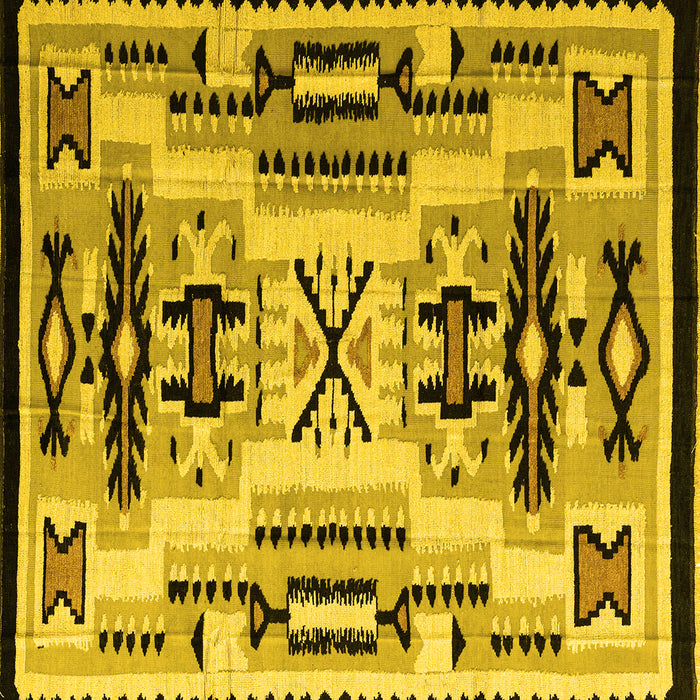 Square Abstract Yellow Modern Rug, abs4994yw