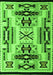 Machine Washable Abstract Green Modern Area Rugs, wshabs4994grn