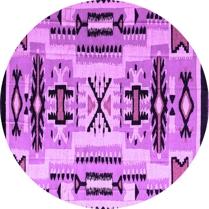 Round Abstract Purple Modern Rug, abs4994pur
