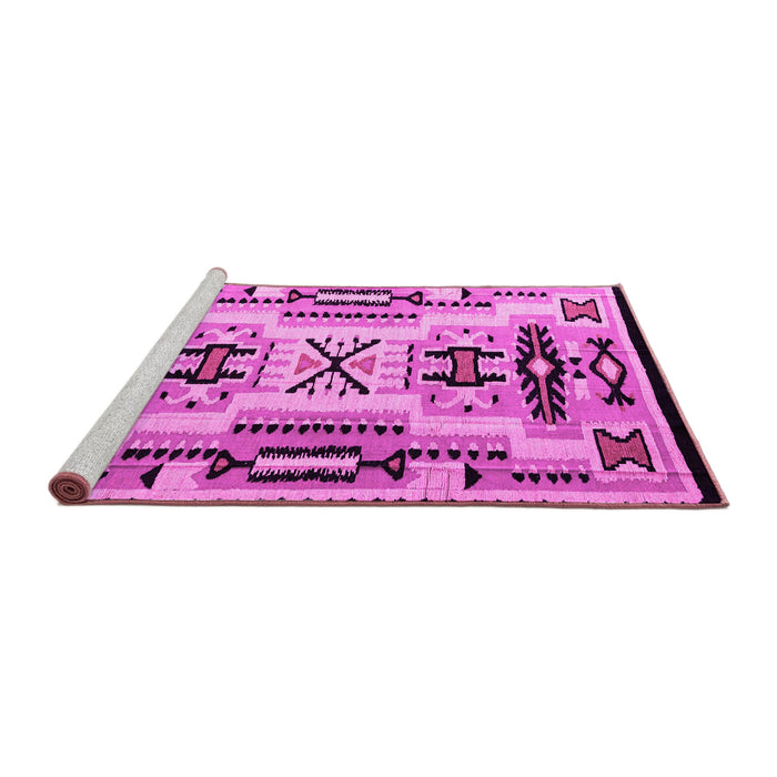 Sideview of Machine Washable Abstract Pink Modern Rug, wshabs4994pnk