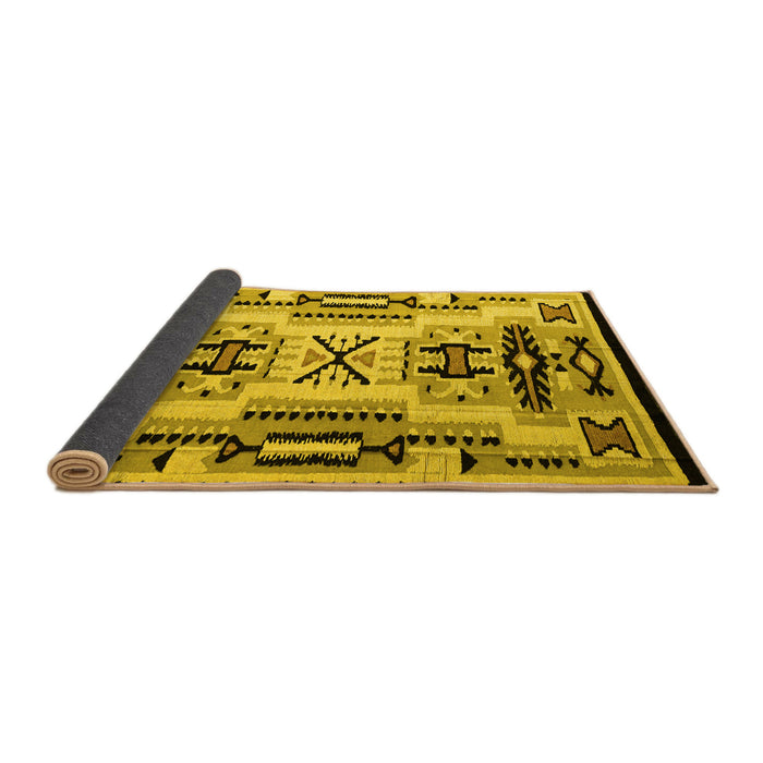 Sideview of Abstract Yellow Modern Rug, abs4994yw