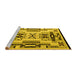 Sideview of Machine Washable Abstract Yellow Modern Rug, wshabs4994yw