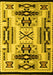 Machine Washable Abstract Yellow Modern Rug, wshabs4994yw