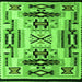 Square Abstract Green Modern Rug, abs4994grn