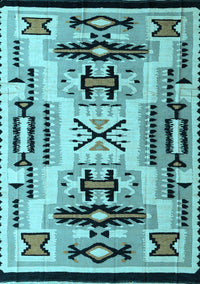 Abstract Light Blue Modern Rug, abs4994lblu