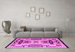 Machine Washable Abstract Pink Modern Rug in a Living Room, wshabs4994pnk