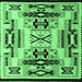 Square Abstract Emerald Green Modern Rug, abs4994emgrn