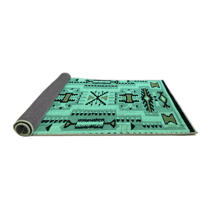 Sideview of Abstract Turquoise Modern Rug, abs4994turq