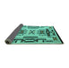 Sideview of Abstract Turquoise Modern Rug, abs4994turq