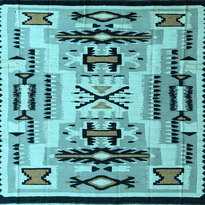 Square Abstract Light Blue Modern Rug, abs4994lblu