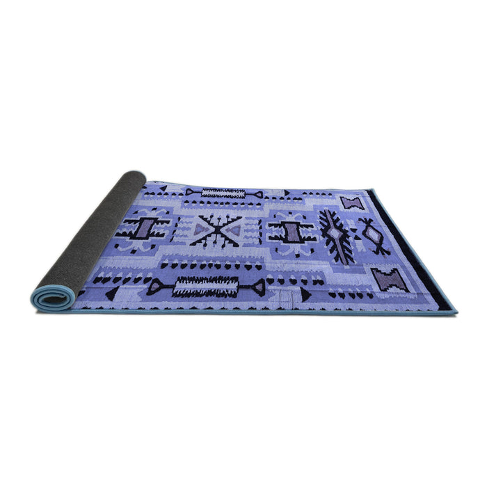 Sideview of Abstract Blue Modern Rug, abs4994blu