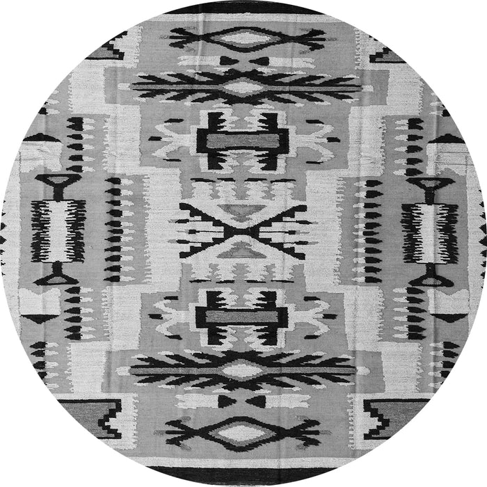 Round Machine Washable Abstract Gray Modern Rug, wshabs4994gry