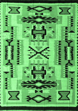 Abstract Emerald Green Modern Rug, abs4994emgrn