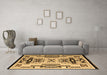 Machine Washable Abstract Brown Modern Rug in a Living Room,, wshabs4994brn