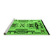 Sideview of Machine Washable Abstract Green Modern Area Rugs, wshabs4994grn